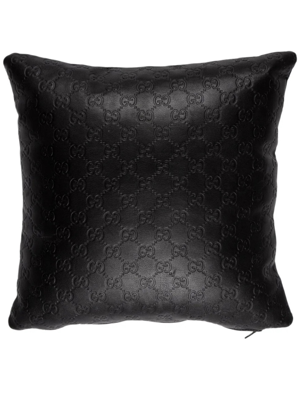 Vintage Gucci GG Monogram Guccissima Black Leather Throw Pillow Cushion